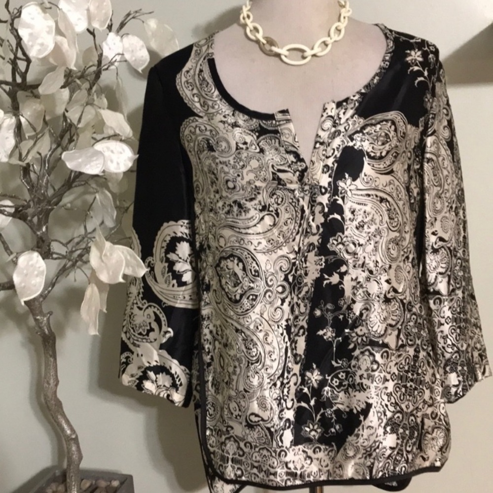 Alberto Makali Silk High Low Blouse